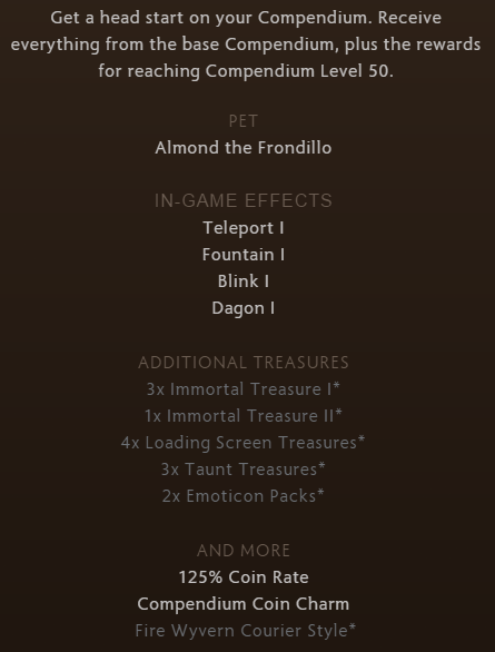 Dota 2 TI5 compendium level 50