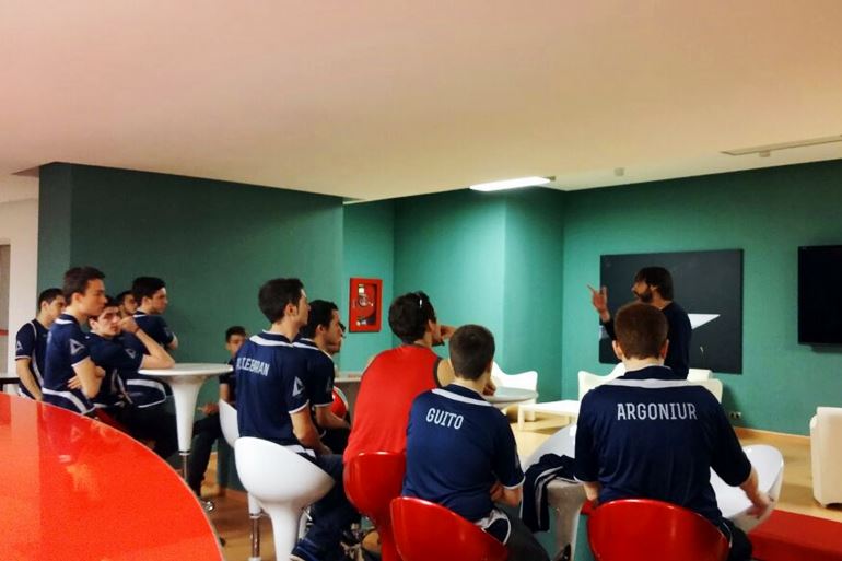 Baskonia Atlantis players during a session with the club's mental coach