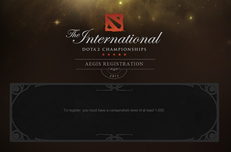 Dota 2 Aegis of Champions registration