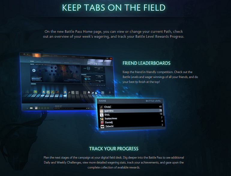 Dota 2 Winter 2016 Battle Pass progress