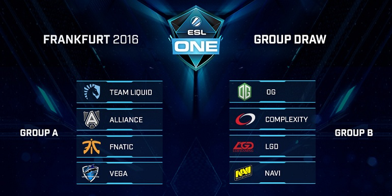 Dota 2 ESL One Frankfurt 2016 schedule and groups