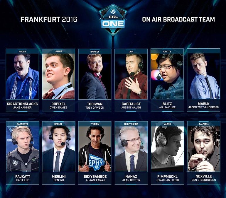 Dota 2 ESL One Frankfurt 2016 talent